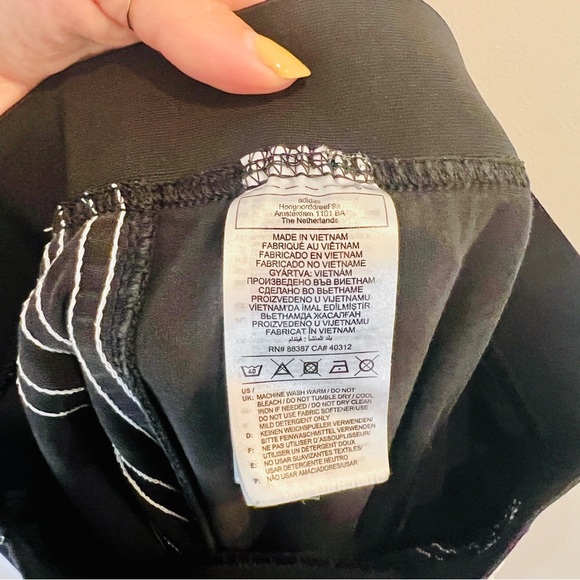 adidas | Women's Sportswear 3-Stripe Tights in Black and White - Picture 7 of 14